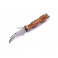 Zložljiv nož za gobe s čopičem – bukev, 7,5 cm